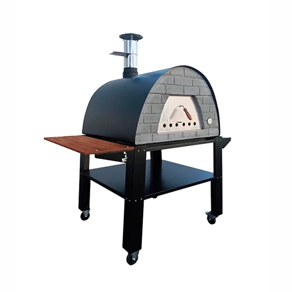 Mobiler Holzbackofen Veloce Pro 100 auf Gestell Bello für sicheren Stand im Garten